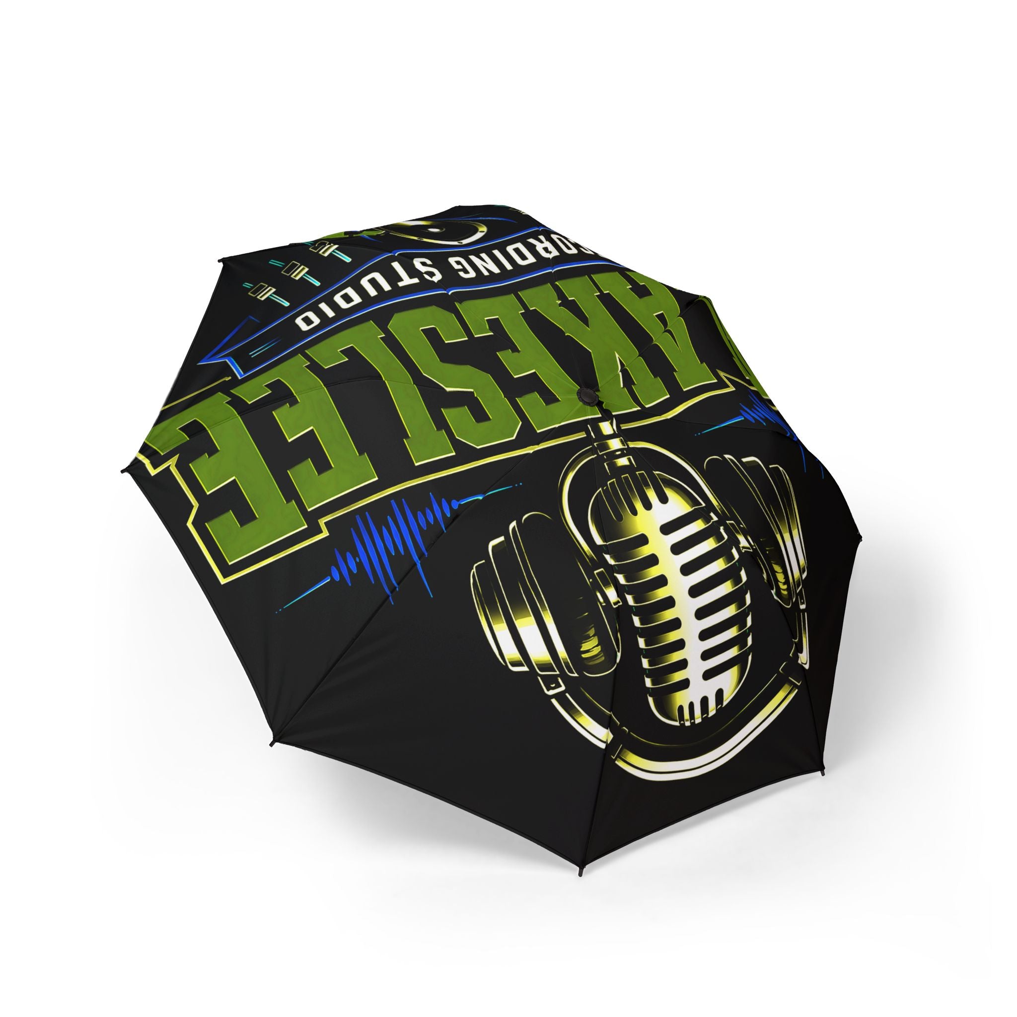 Blakeslee Recording Studio Foldable Umbrella — Retro Microphone Design