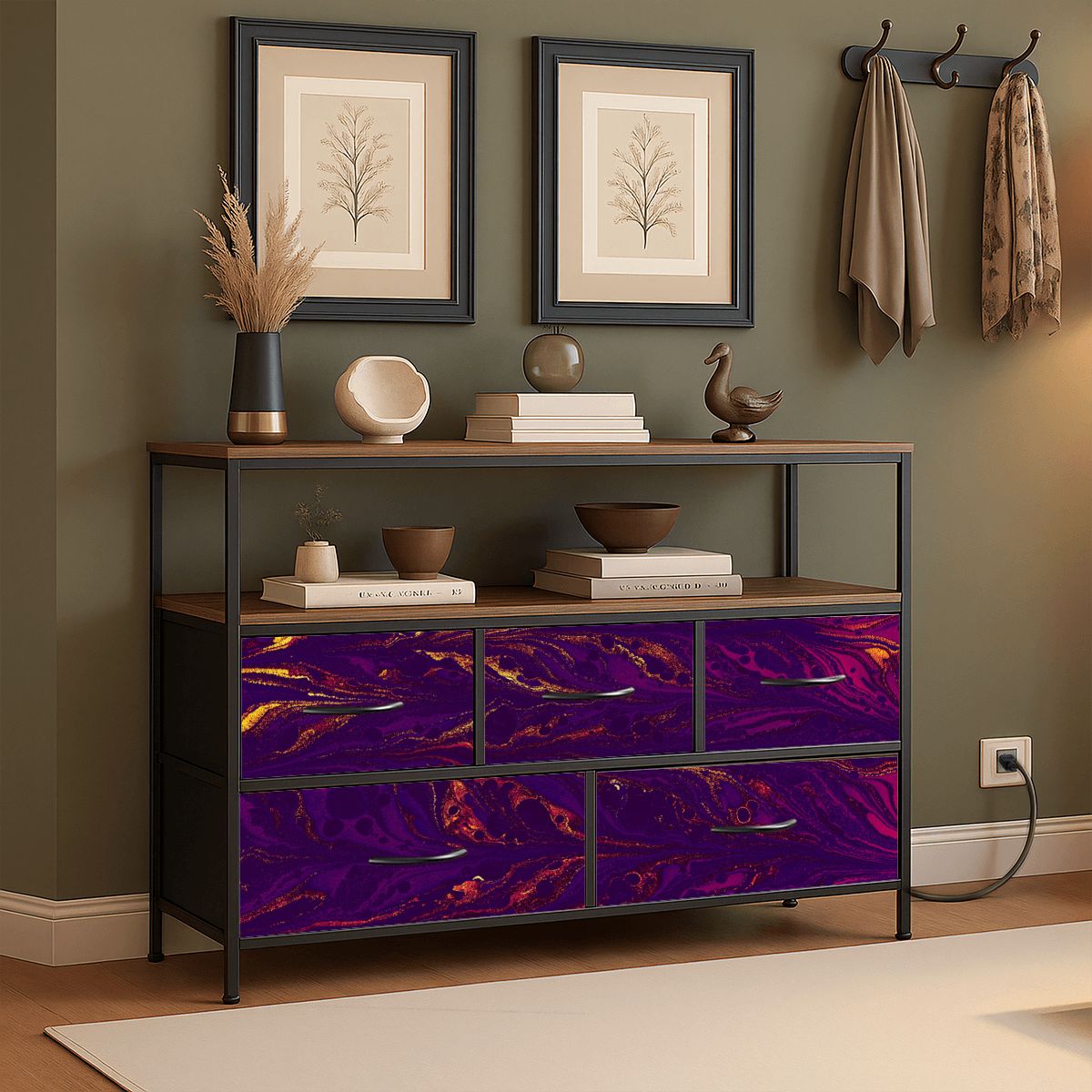 Divine Army 5Drawer TV Stand Dresser