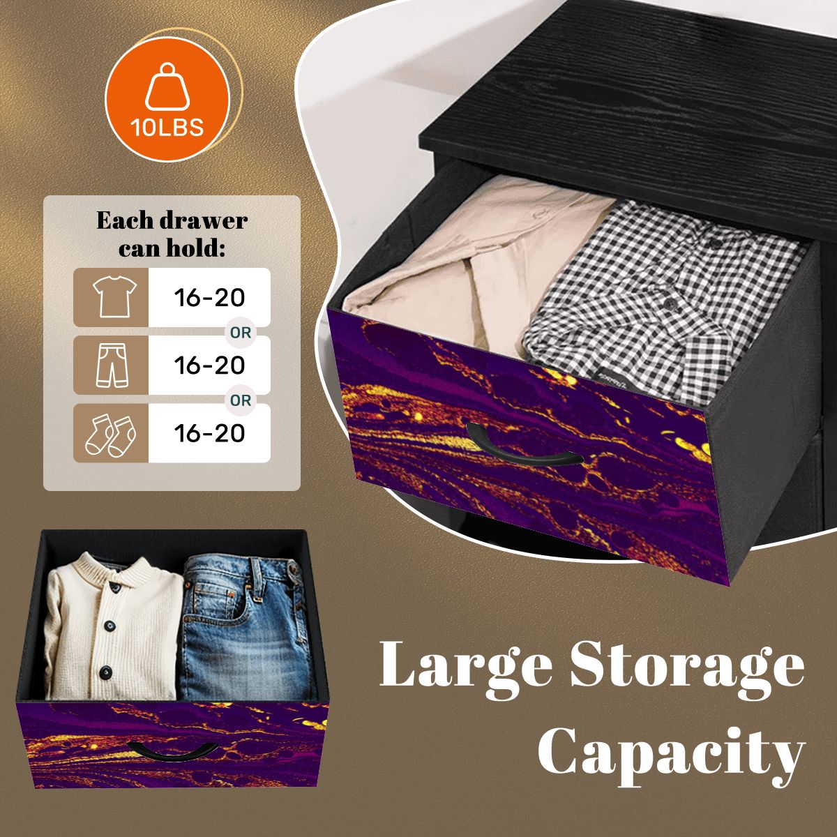 Divine Army Purple Volcano 4Drawer Dresser